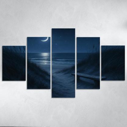 Moonlit Dune Serenity modern paintings frame