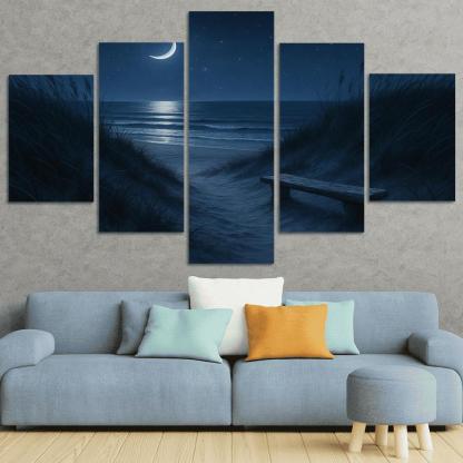 Moonlit Dune Serenity modern paintings frame