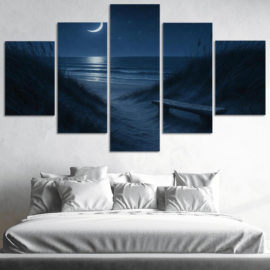 Moonlit Dune Serenity modern paintings frame