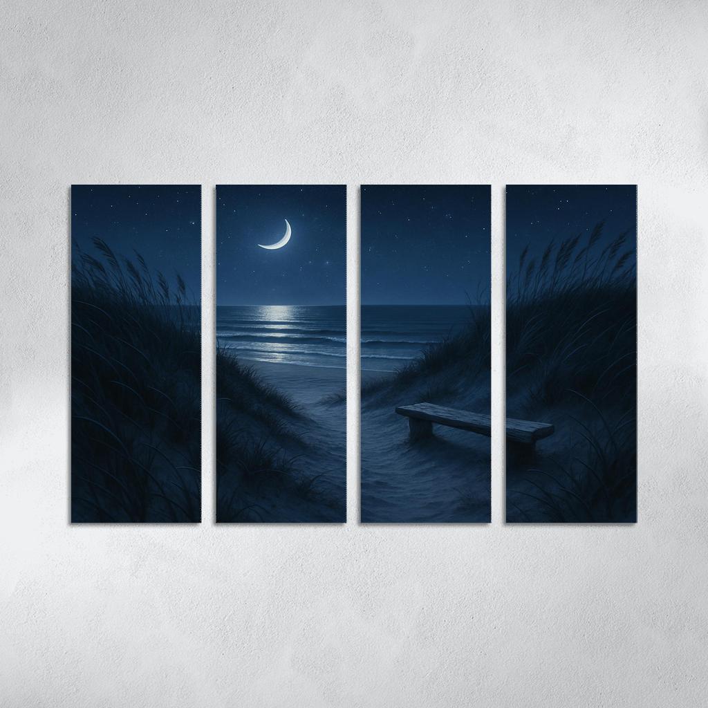 Moonlit Dune Serenity modern paintings frame