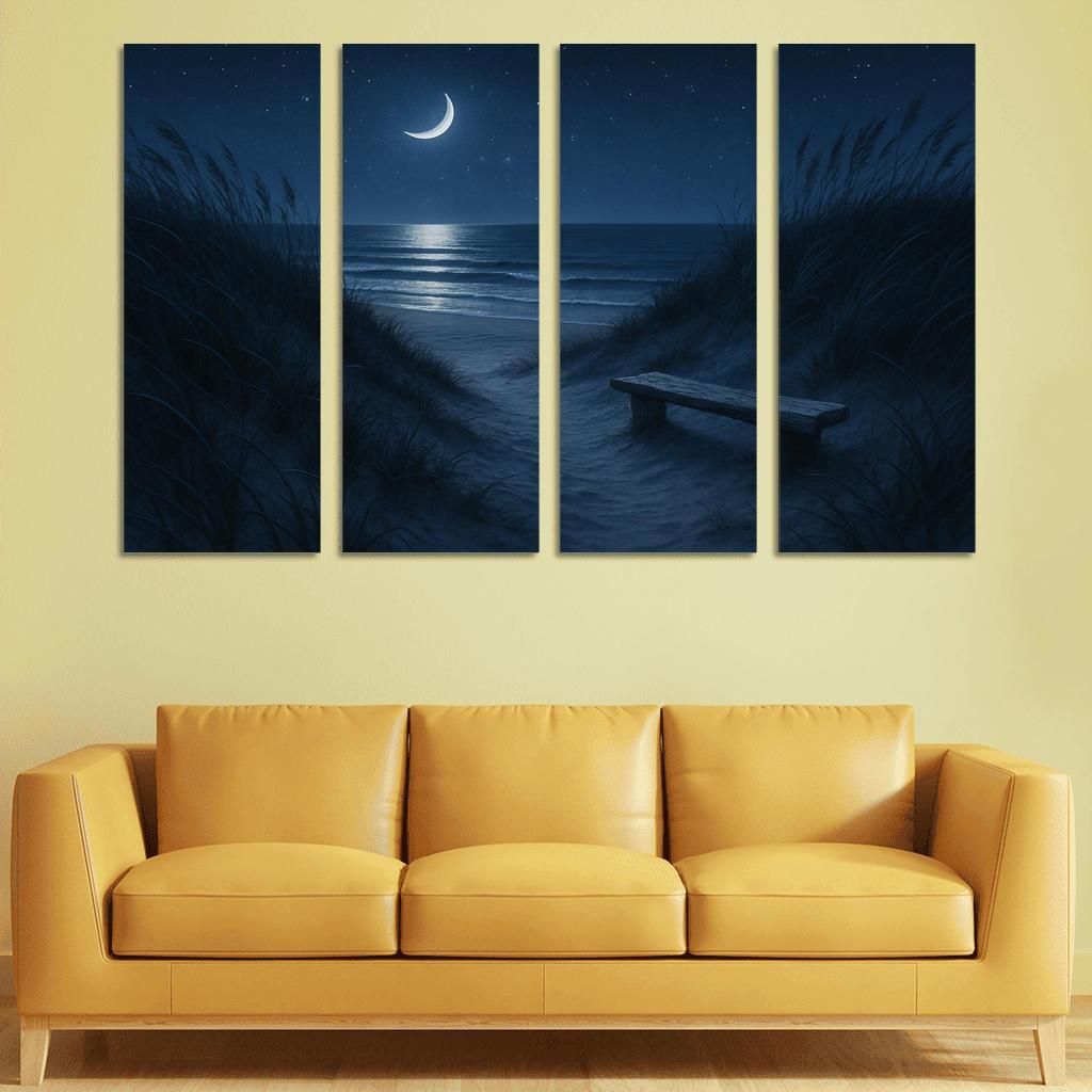 Moonlit Dune Serenity modern paintings frame
