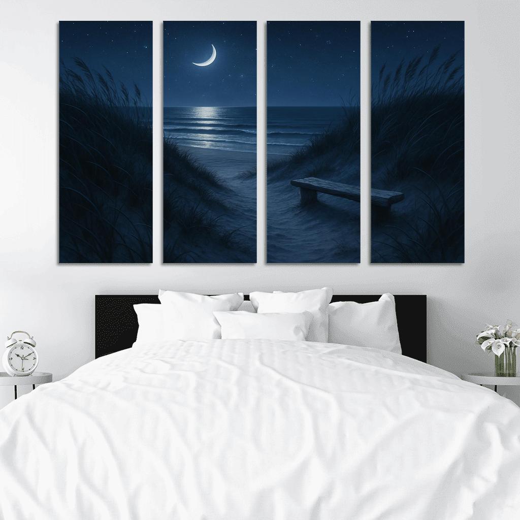 Moonlit Dune Serenity modern paintings frame
