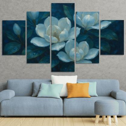 Moonlit Magnolia Mosaic modern paintings frame