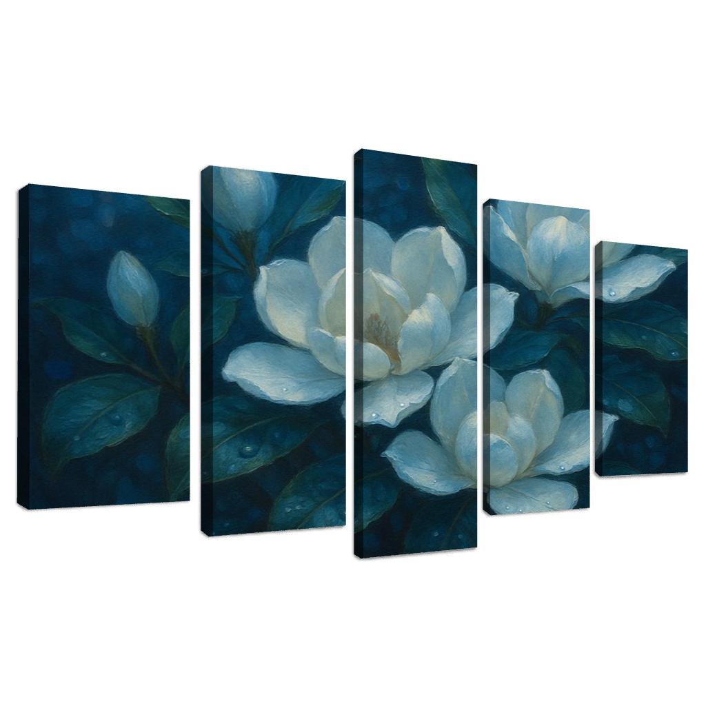 Moonlit Magnolia Mosaic modern paintings frame