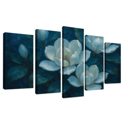 Moonlit Magnolia Mosaic modern paintings frame