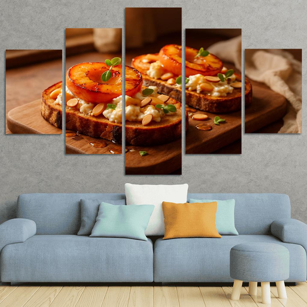 Smoky Charred Peach And Burrata Toast art trends