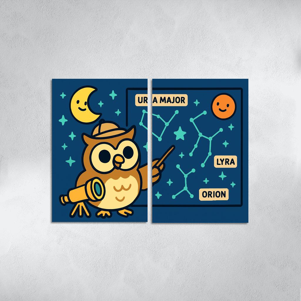 Stargazer Owl Explorer framed paintings