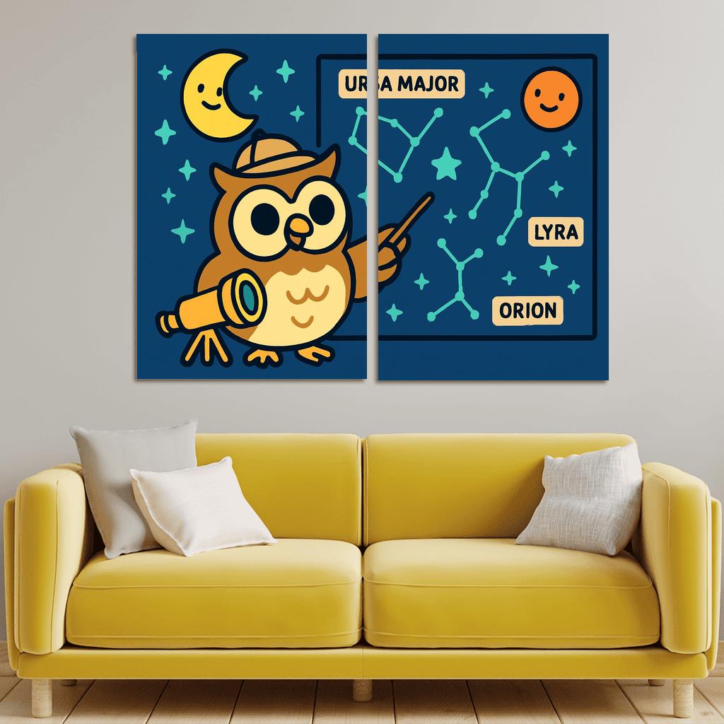 Stargazer Owl Explorer framed paintings