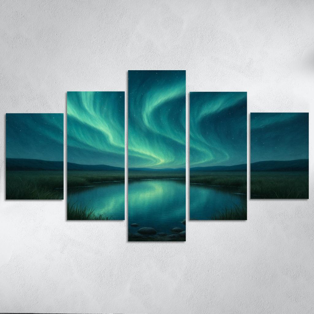 Aurora Over Glass Meadow abstract paintings frame