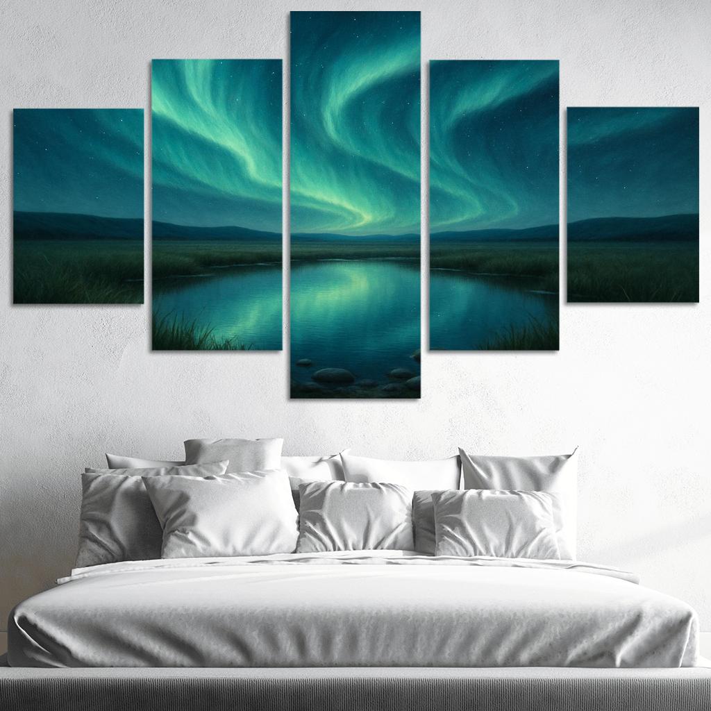 Aurora Over Glass Meadow abstract paintings frame