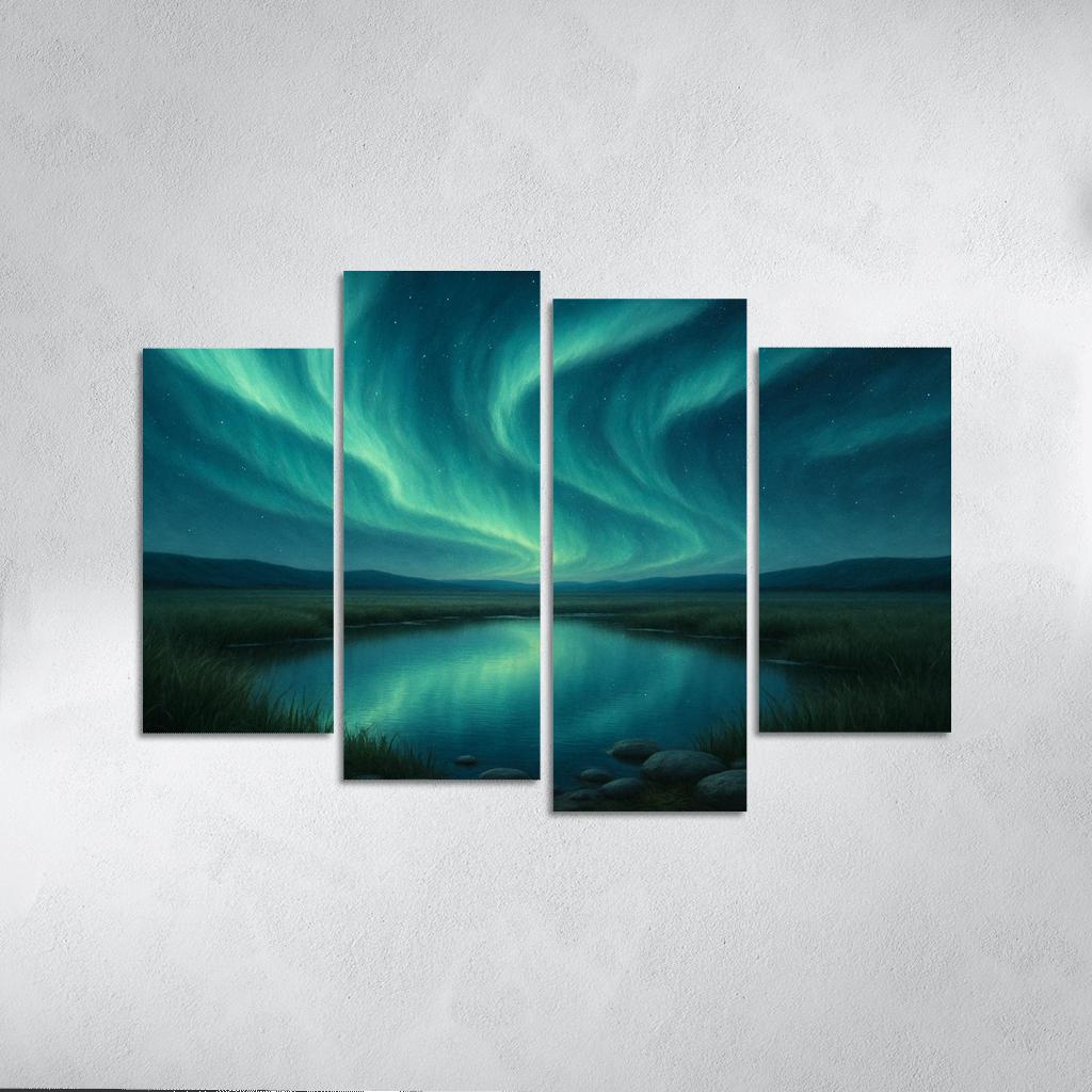 Aurora Over Glass Meadow abstract paintings frame