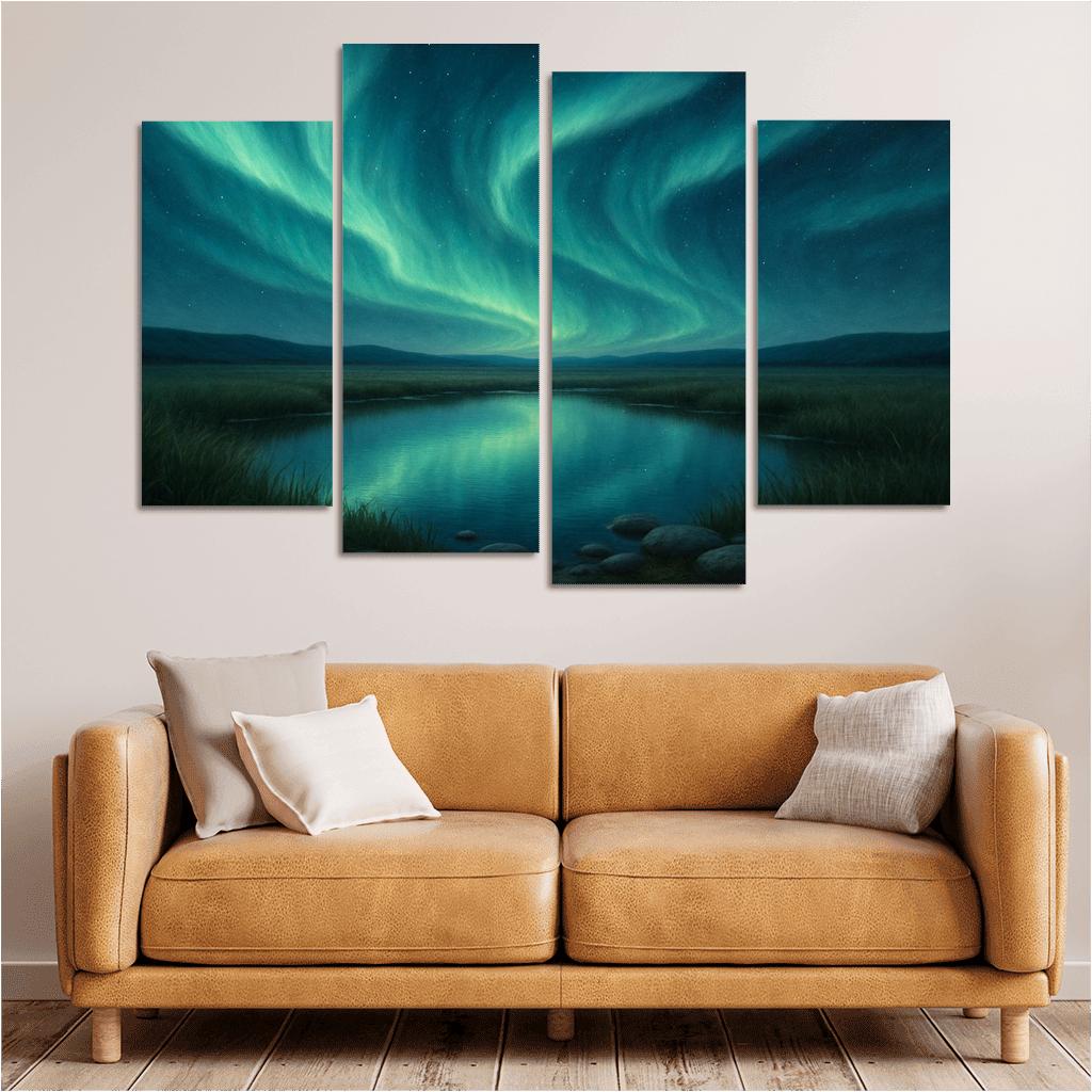 Aurora Over Glass Meadow abstract paintings frame