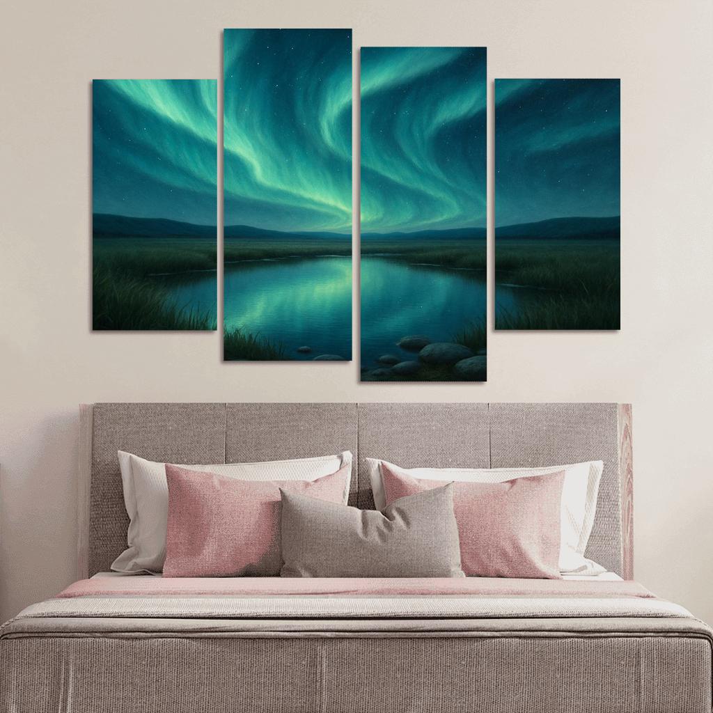 Aurora Over Glass Meadow abstract paintings frame
