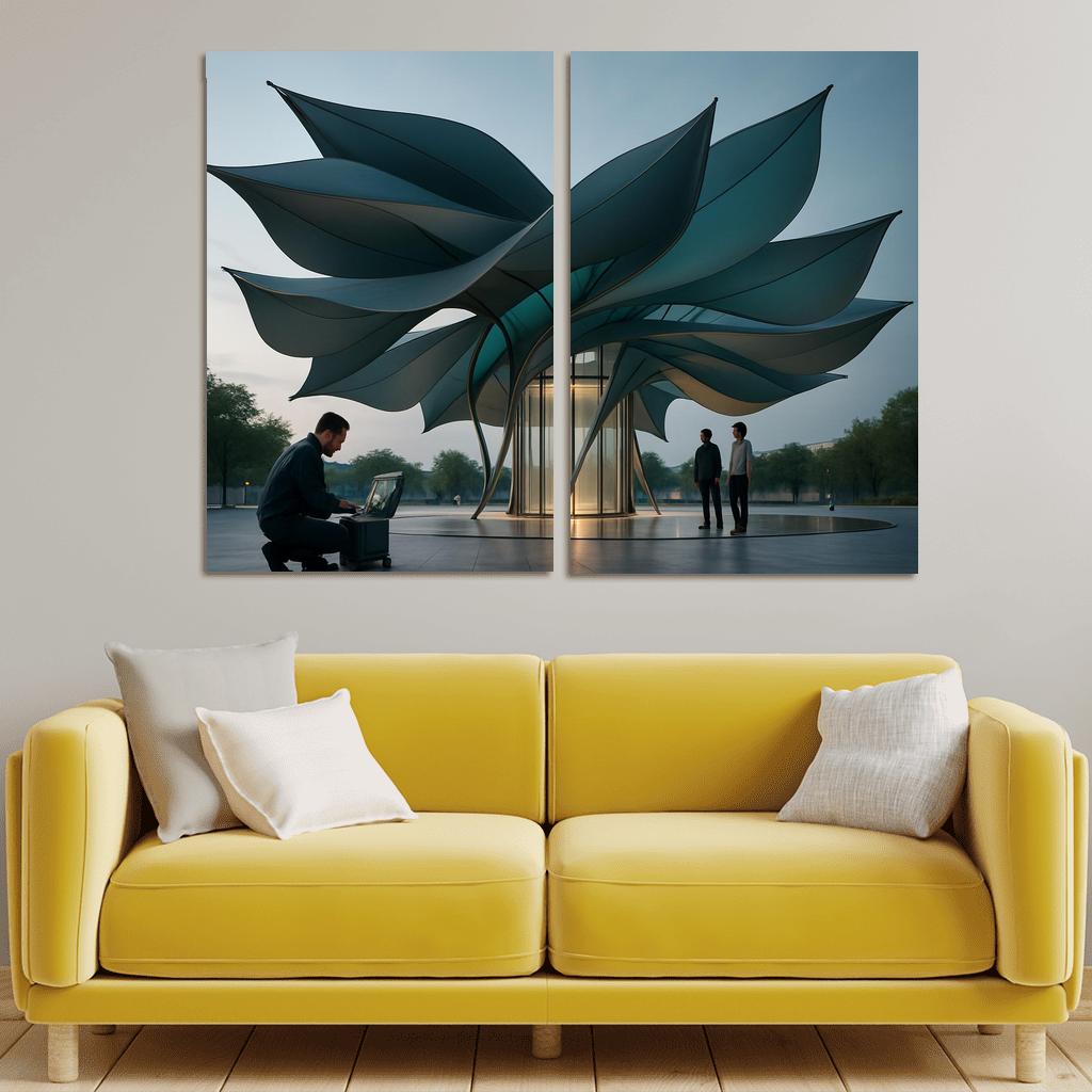 Kinetic Fabric Facade Pavilion wall art