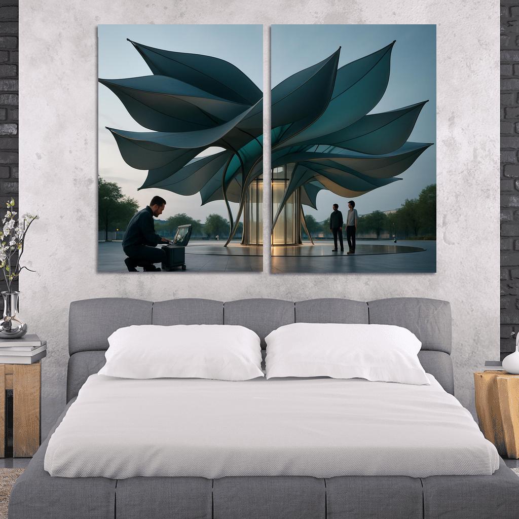 Kinetic Fabric Facade Pavilion wall art