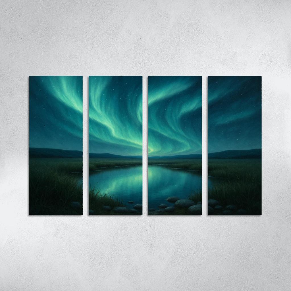 Aurora Over Glass Meadow abstract paintings frame
