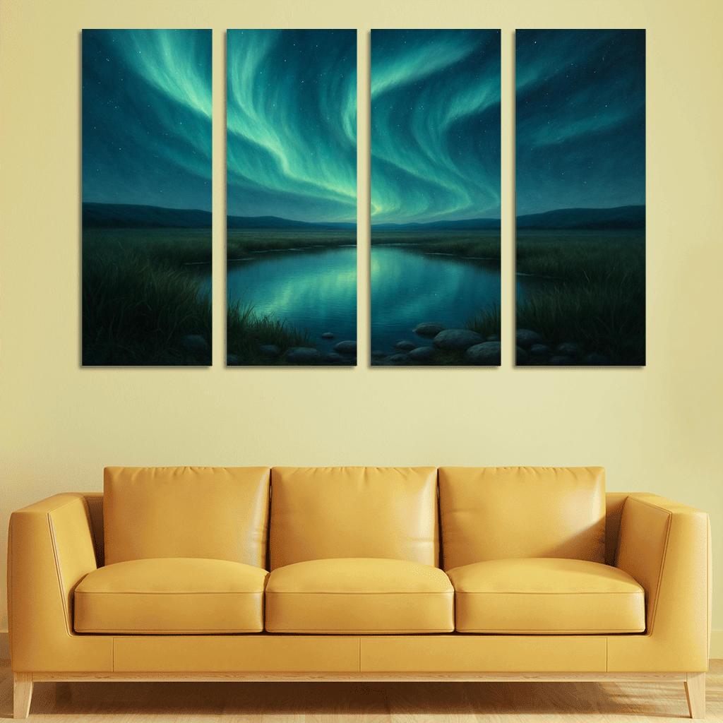 Aurora Over Glass Meadow abstract paintings frame