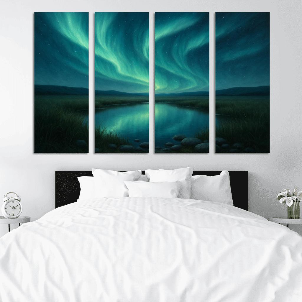 Aurora Over Glass Meadow abstract paintings frame