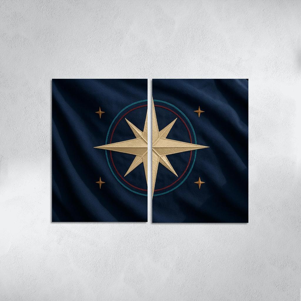 Mariner Compass Banner multi-panel paintings