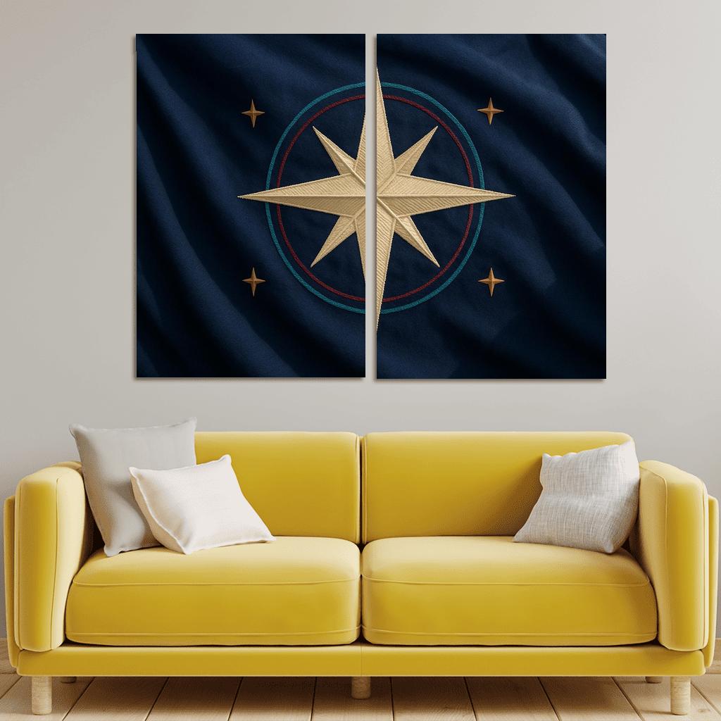 Mariner Compass Banner multi-panel paintings
