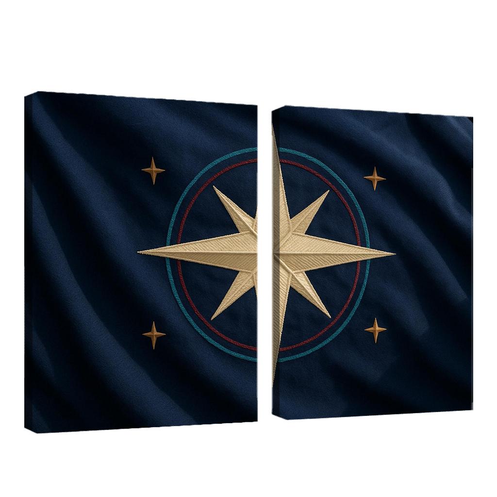 Mariner Compass Banner multi-panel paintings