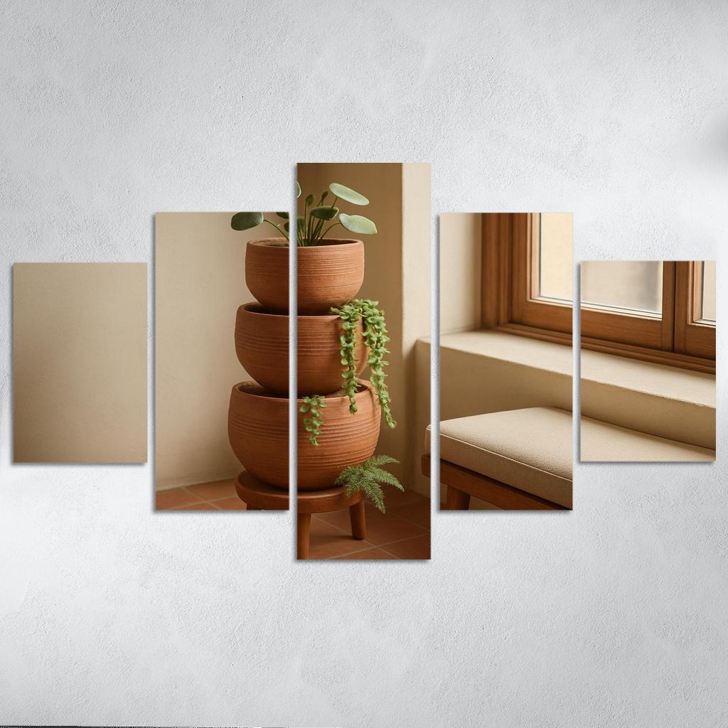 Textured Terracotta Tiered Planter art trends