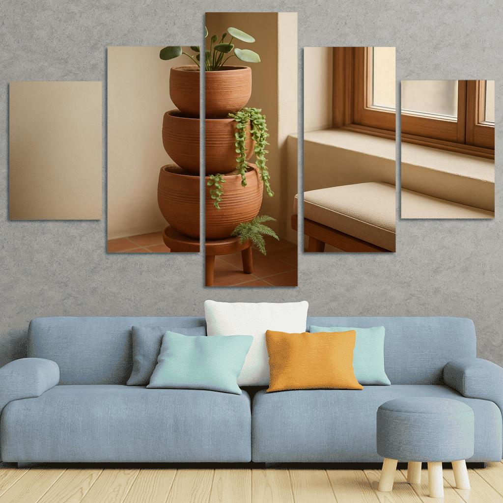 Textured Terracotta Tiered Planter art trends