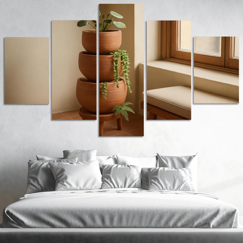 Textured Terracotta Tiered Planter art trends