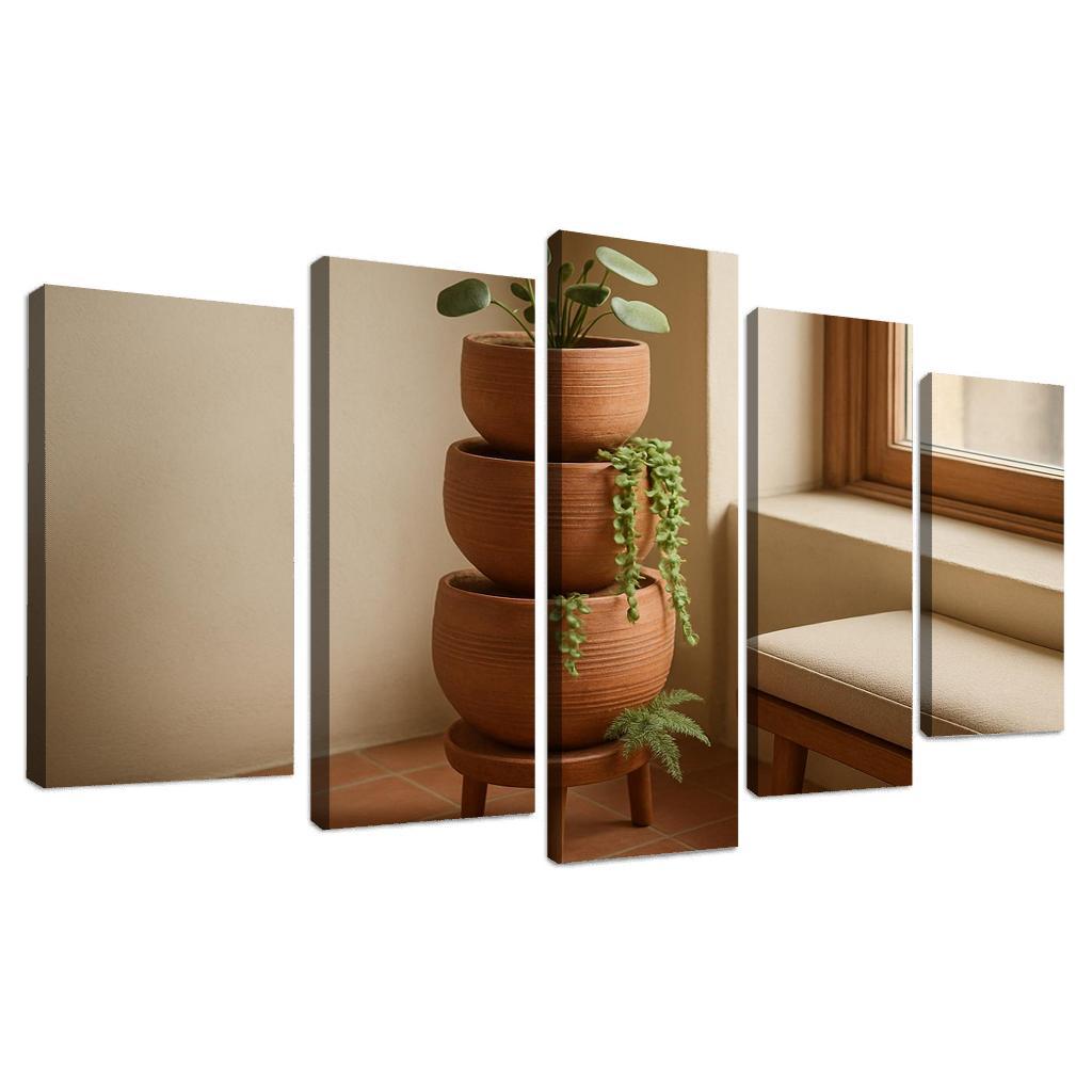 Textured Terracotta Tiered Planter art trends