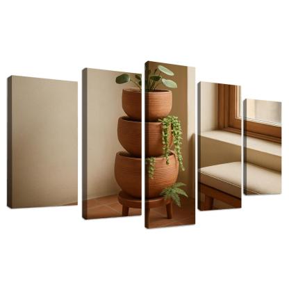 Textured Terracotta Tiered Planter art trends