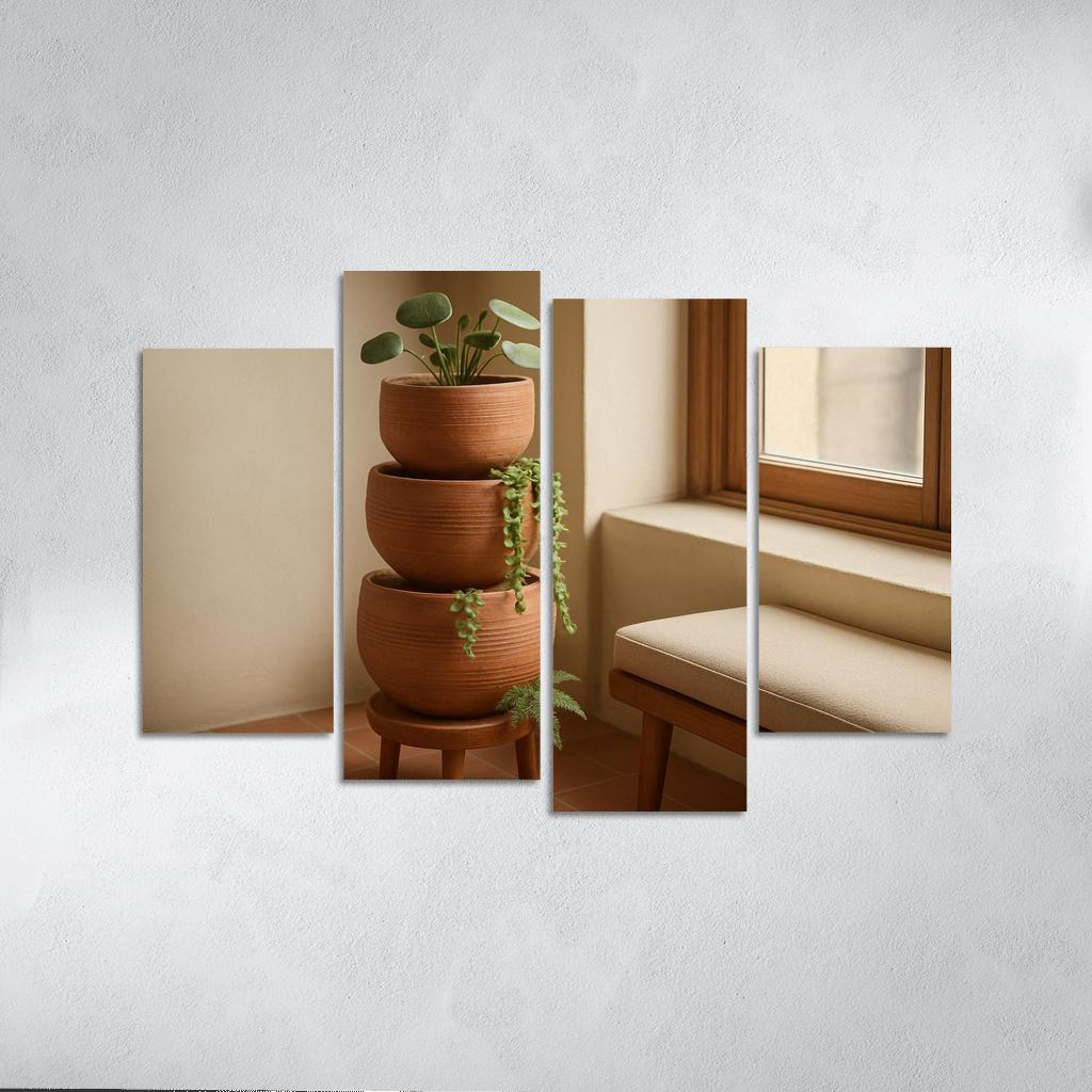 Textured Terracotta Tiered Planter art trends