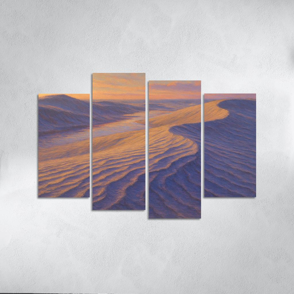 Silver Dunes At Golden Hour canvas paintings frame