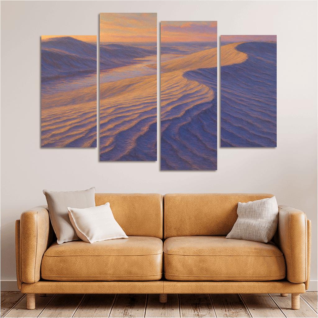 Silver Dunes At Golden Hour canvas paintings frame