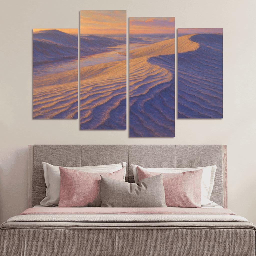 Silver Dunes At Golden Hour canvas paintings frame