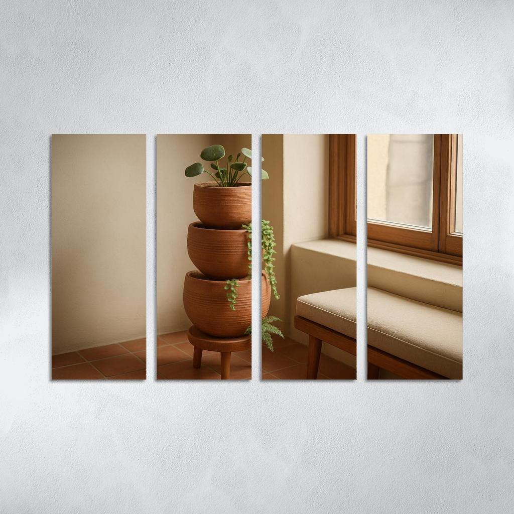 Textured Terracotta Tiered Planter art trends