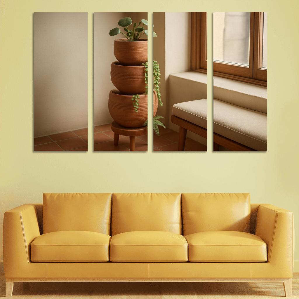 Textured Terracotta Tiered Planter art trends