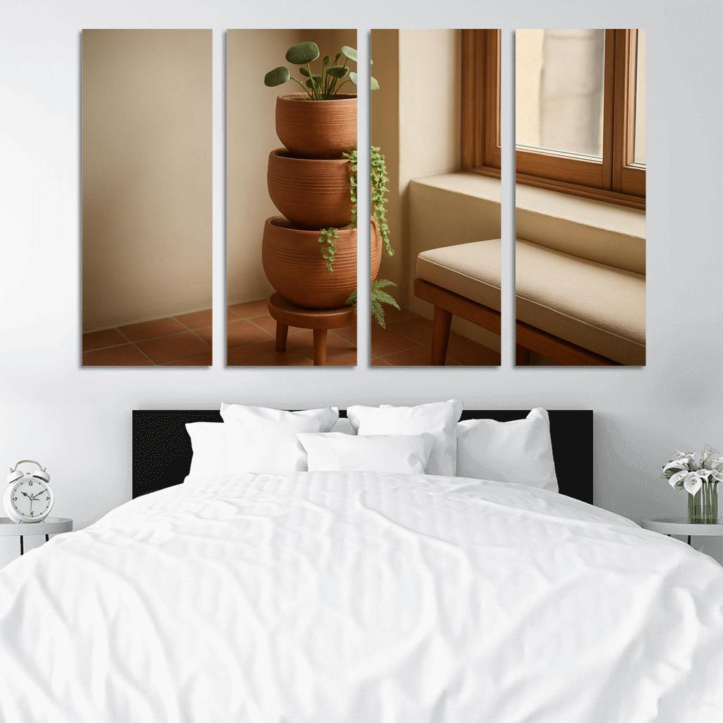 Textured Terracotta Tiered Planter art trends