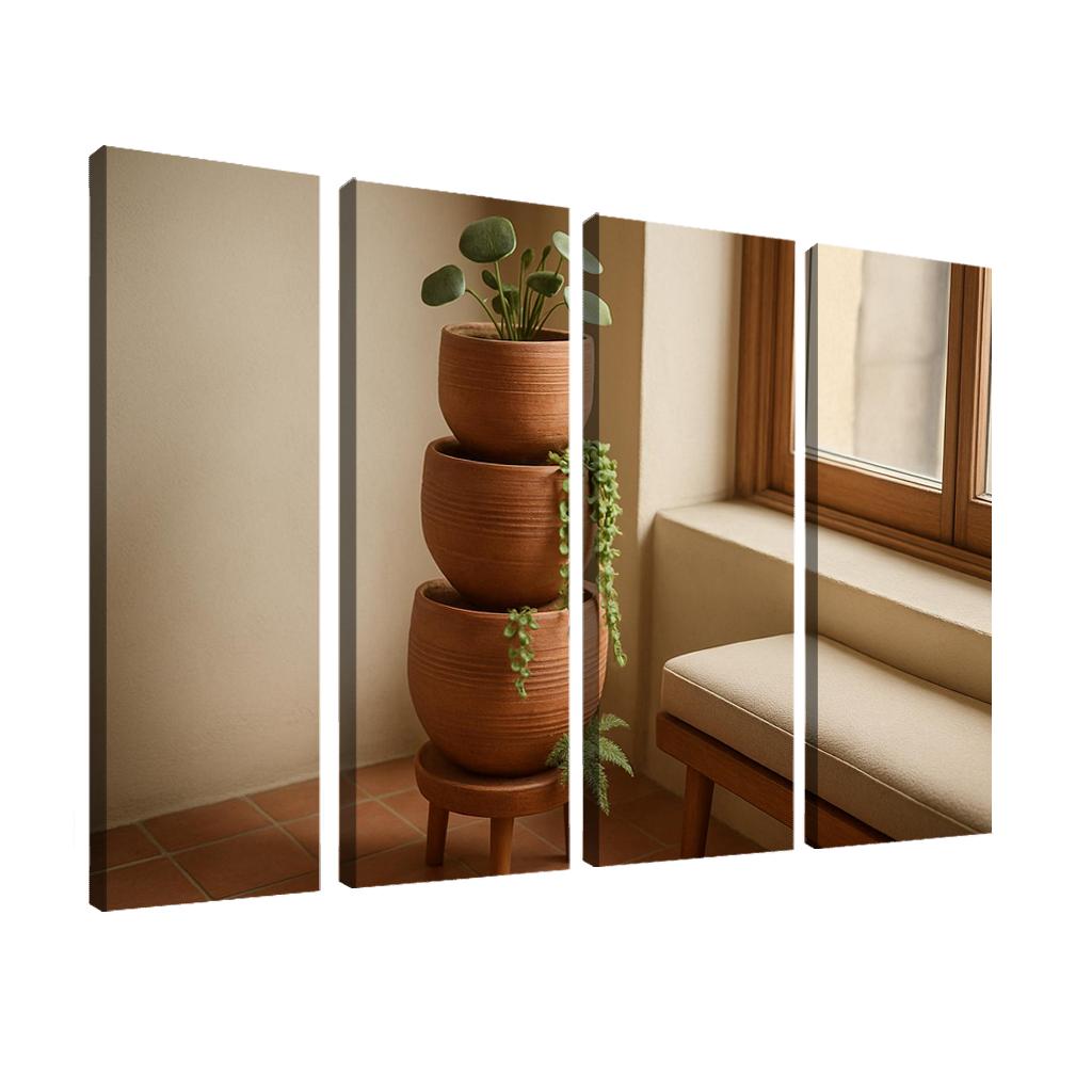 Textured Terracotta Tiered Planter art trends