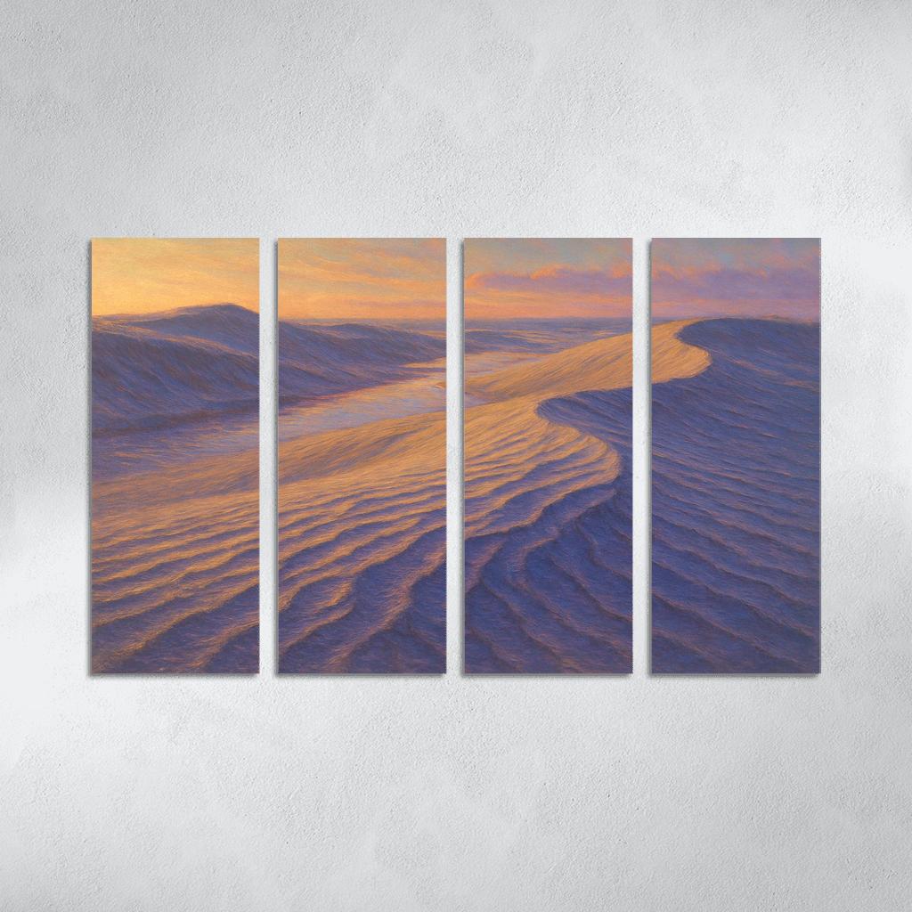 Silver Dunes At Golden Hour canvas paintings frame