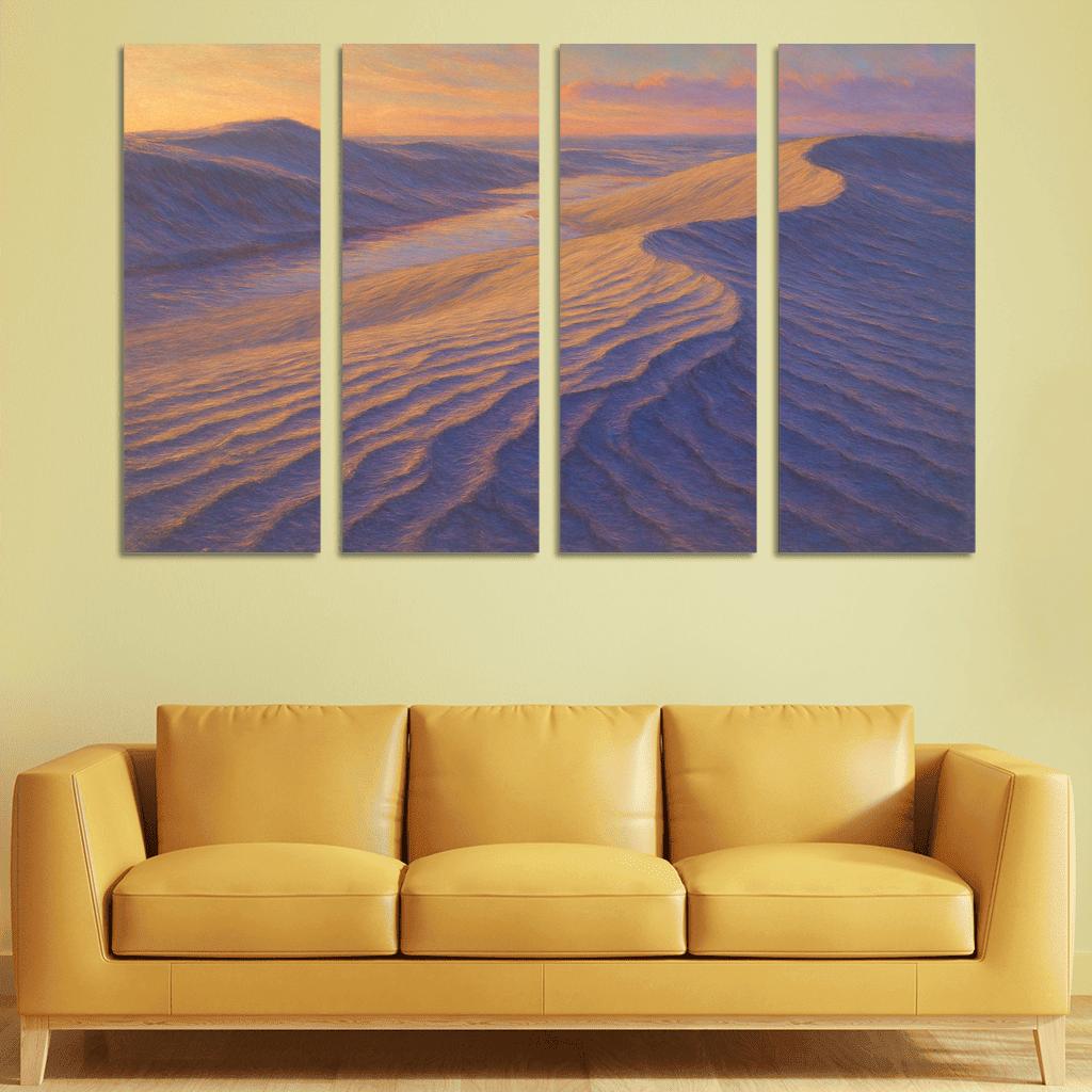Silver Dunes At Golden Hour canvas paintings frame