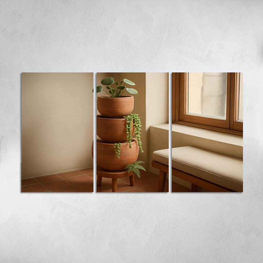 Textured Terracotta Tiered Planter art trends