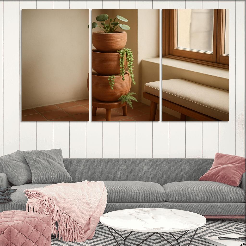 Textured Terracotta Tiered Planter art trends