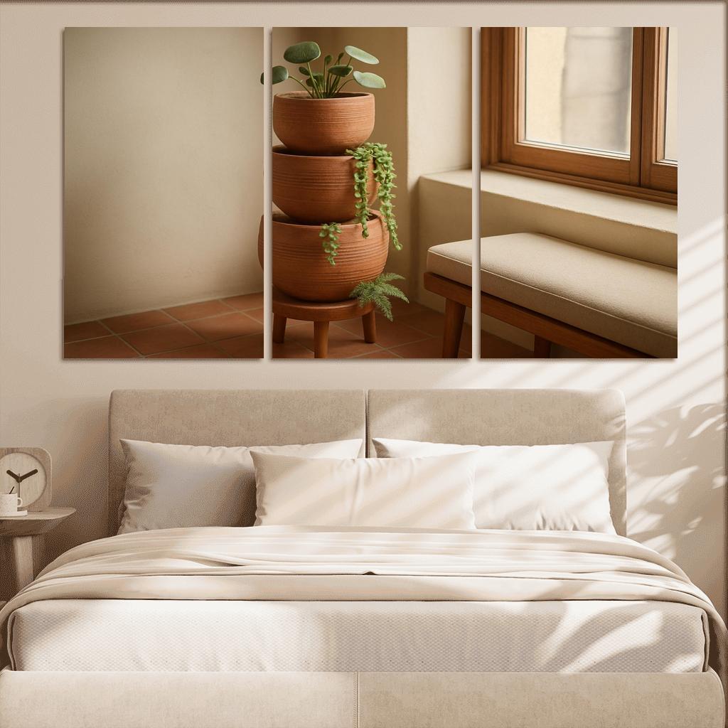 Textured Terracotta Tiered Planter art trends