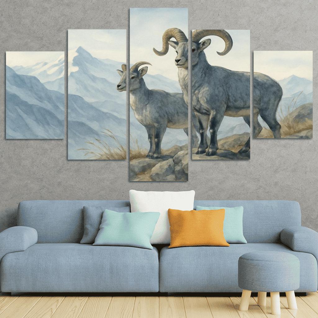 Himalayan Blue Sheep On Alpine Ridge art trends