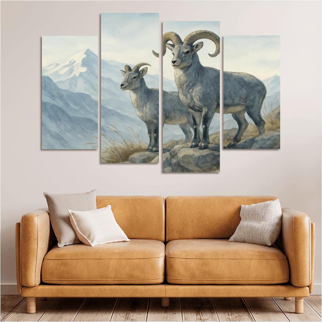 Himalayan Blue Sheep On Alpine Ridge art trends