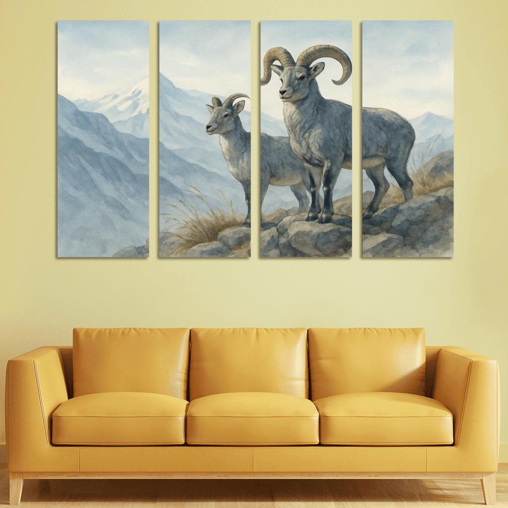 Himalayan Blue Sheep On Alpine Ridge art trends