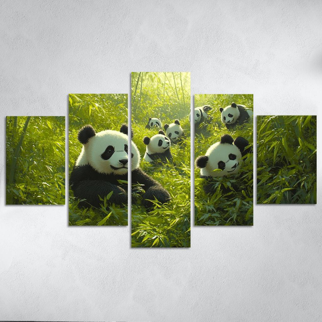 Giant Pandas Research Base Chengdu multi-panel paintings