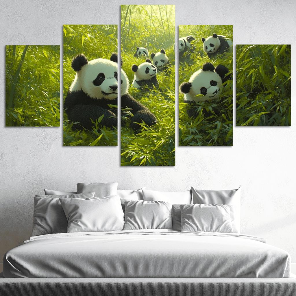 Giant Pandas Research Base Chengdu multi-panel paintings