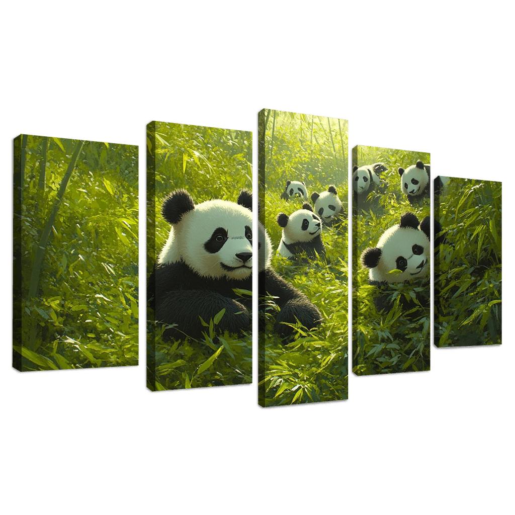 Giant Pandas Research Base Chengdu multi-panel paintings
