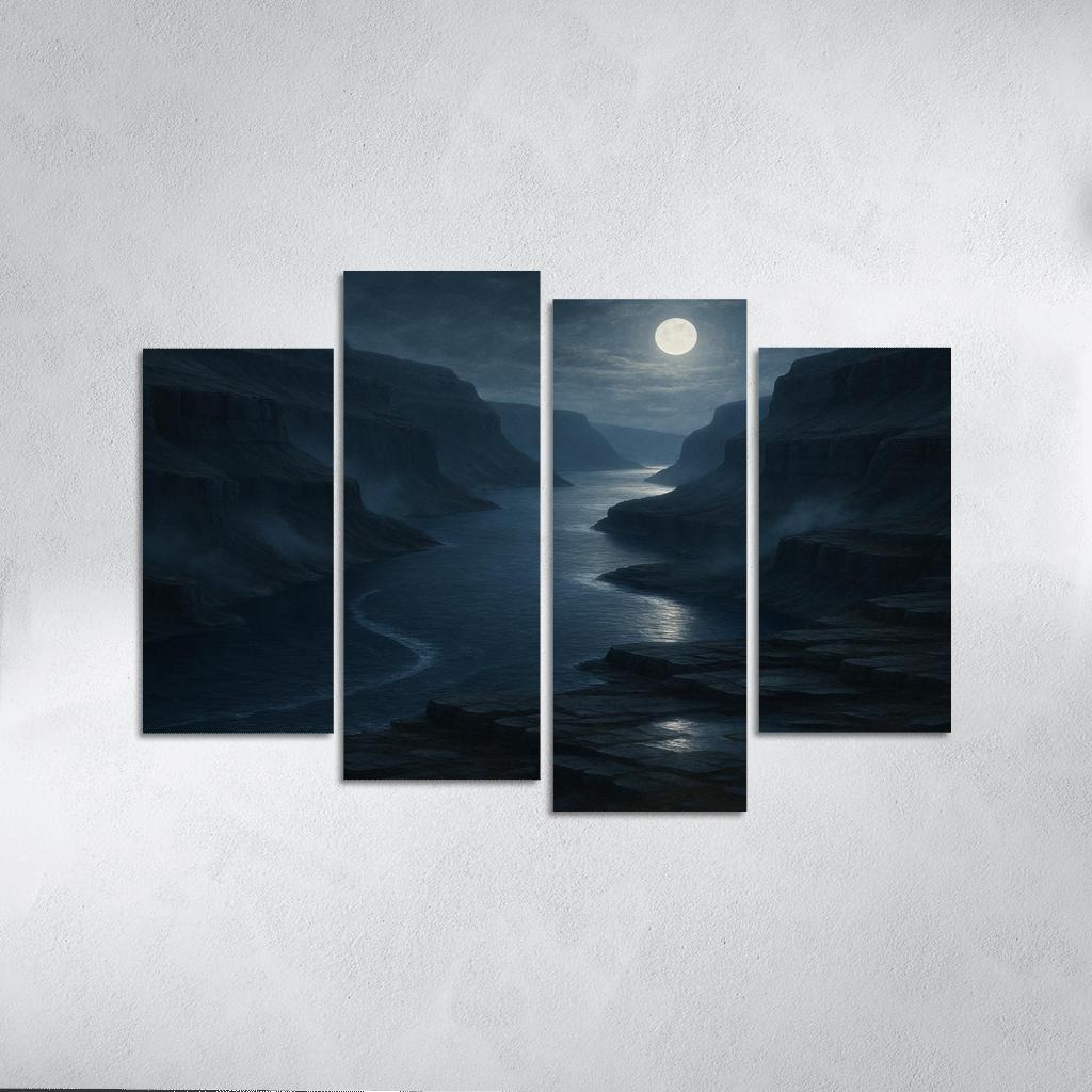 Moonlit Serpentine Fjord decor